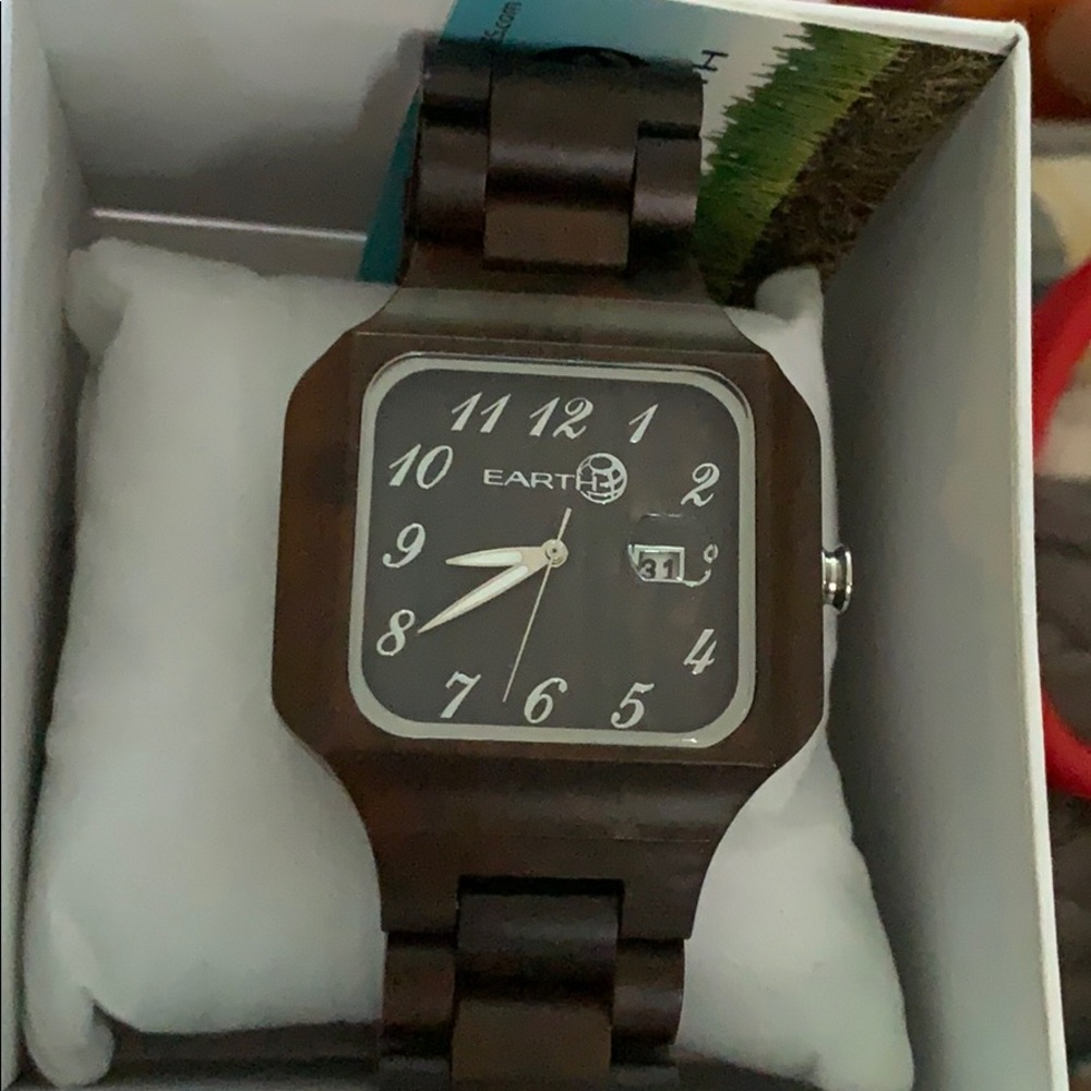 New EARTH Watch for Men Macy’s dark wood 9”